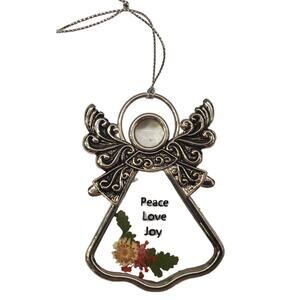 Ganz Glass Angel Ornament Peace Love Joy Christmas Ornament